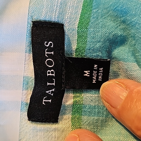 Talbot's blue plaid long sleeve casual button-down shirt. Size medium. - Picture 6 of 8